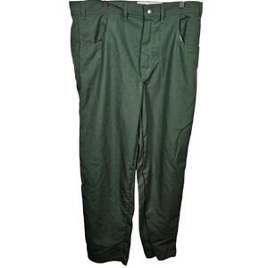 Vintage National Safety Apparel 34/38 Army Green Brush Utility Pants Pockets EUC
